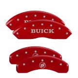 MGP 4 Caliper Covers Engraved Front Buick Engraved Rear Buick Shield Red finish silver ch thumbnail 7