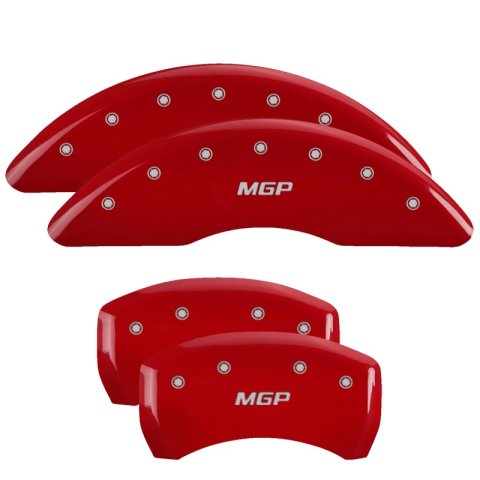 MGP 4 Caliper Covers Engraved Front & Rear MGP Red finish silver ch thumbnail 2