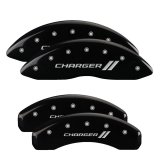 MGP 4 Caliper Covers Engraved Front & Rear With stripes/Charger Black finish silver ch thumbnail 3