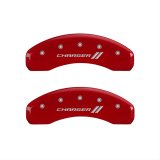 MGP 4 Caliper Covers Engraved Front & Rear With stripes/Charger Red finish silver ch thumbnail 2