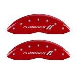 MGP 4 Caliper Covers Engraved Front & Rear With stripes/Charger Red finish silver ch thumbnail 7
