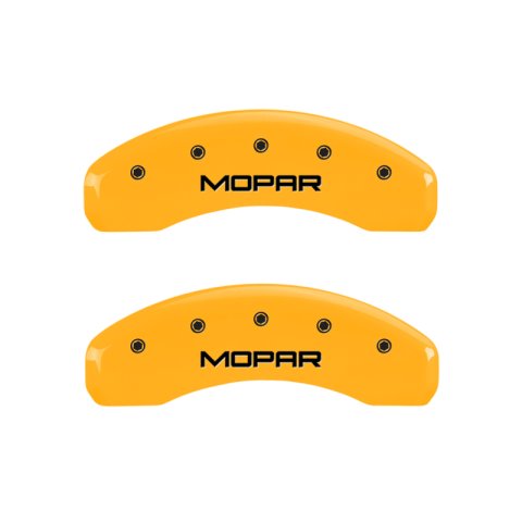 MGP 4 Caliper Covers Engraved Front & Rear MOPAR Yellow finish black ch thumbnail 9