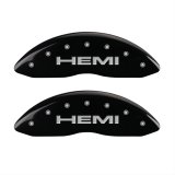 MGP 4 Caliper Covers Engraved Front & Rear Hemi Black finish silver ch thumbnail 2