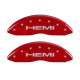 MGP 4 Caliper Covers Engraved Front & Rear Hemi Red finish silver ch thumbnail 1
