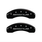 MGP 4 Caliper Covers Engraved Front & Rear Magnum Black finish silver ch thumbnail 1