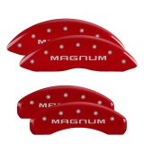 MGP 4 Caliper Covers Engraved Front & Rear Magnum Red finish silver ch thumbnail 4