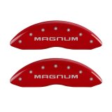 MGP 4 Caliper Covers Engraved Front & Rear Magnum Red finish silver ch thumbnail 7