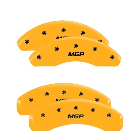 MGP Front set 2 Caliper Covers Engraved Front MGP Yellow finish black ch thumbnail 6