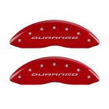 MGP 4 Caliper Covers Engraved Front & Rear With out stripes/Durango Red finish silver ch thumbnail 1