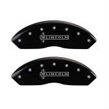 MGP 4 Caliper Covers Engraved Front Lincoln Engraved Rear Star logo Black finish silver ch thumbnail 1