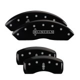 MGP 4 Caliper Covers Engraved Front Lincoln Engraved Rear Star logo Black finish silver ch thumbnail 6