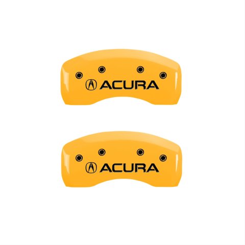 MGP 4 Caliper Covers Engraved Front & Rear Acura Yellow finish black ch thumbnail 2
