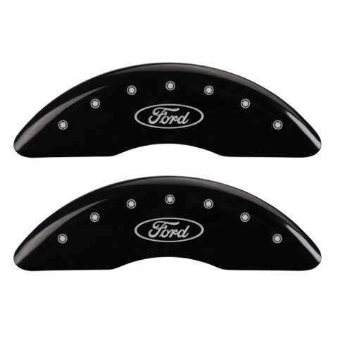 MGP 4 Caliper Covers Engraved Front & Rear Oval logo/Ford Black finish silver ch thumbnail 2