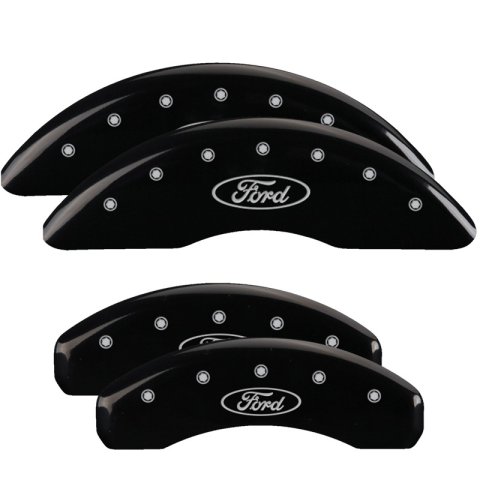 MGP 4 Caliper Covers Engraved Front & Rear Oval logo/Ford Black finish silver ch thumbnail 4