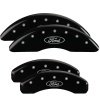 MGP 4 Caliper Covers Engraved Front & Rear Oval logo/Ford Black finish silver ch thumbnail 5