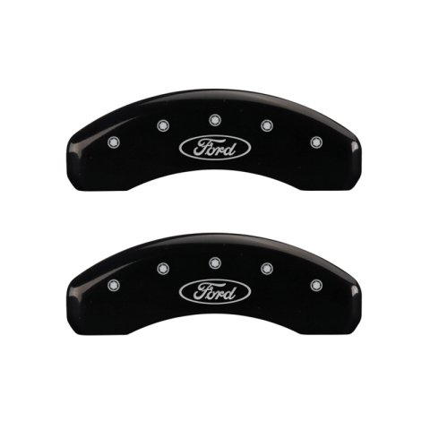 MGP 4 Caliper Covers Engraved Front & Rear Oval logo/Ford Black finish silver ch thumbnail 7
