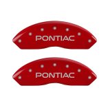 MGP 4 Caliper Covers Engraved Front Pontiac Engraved Rear GXP Red finish silver ch thumbnail 1