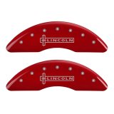 MGP 4 Caliper Covers Engraved Front Lincoln Engraved Rear Star logo Red finish silver ch thumbnail 4