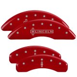 MGP 4 Caliper Covers Engraved Front Lincoln Engraved Rear Star logo Red finish silver ch thumbnail 7