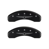 MGP 4 Caliper Covers Engraved Front & Rear Style 1/Chrysler Wing Black finish silver ch thumbnail 2
