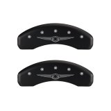 MGP 4 Caliper Covers Engraved Front & Rear Style 1/Chrysler Wing Red finish silver ch thumbnail 9