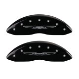 MGP 4 Caliper Covers Engraved Front & Rear Style 2/Chrysler Wing Black finish silver ch thumbnail 7