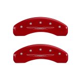 MGP 4 Caliper Covers Engraved Front & Rear Style 2/Chrysler Wing Red finish silver ch thumbnail 9