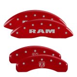 MGP 4 Caliper Covers Engraved Front & Rear MOPAR Red finish silver ch thumbnail 5