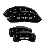 MGP 4 Caliper Covers Engraved Front & Rear Edge Black finish silver ch thumbnail 3