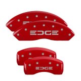MGP 4 Caliper Covers Engraved Front & Rear Edge Red finish silver ch thumbnail 3
