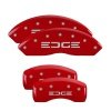 MGP 4 Caliper Covers Engraved Front & Rear Edge Red finish silver ch thumbnail 9