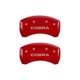 MGP 4 Caliper Covers Engraved Front & Rear Cobra Red finish silver ch thumbnail 9