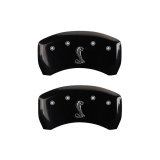 MGP Rear set 2 Caliper Covers Engraved Rear Snake Black finish silver ch thumbnail 2