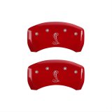 MGP Rear set 2 Caliper Covers Engraved Rear Snake Red finish silver ch thumbnail 1