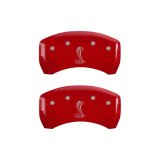MGP Rear set 2 Caliper Covers Engraved Rear Snake Red finish silver ch thumbnail 2