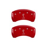 MGP Rear set 2 Caliper Covers Engraved Rear Snake Red finish silver ch thumbnail 3
