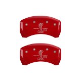 MGP Rear set 2 Caliper Covers Engraved Rear Snake Red finish silver ch thumbnail 5