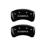 MGP Rear set 2 Caliper Covers Engraved Rear Cobra Black finish silver ch thumbnail 1