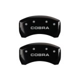 MGP Rear set 2 Caliper Covers Engraved Rear Cobra Black finish silver ch thumbnail 3