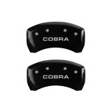 MGP Rear set 2 Caliper Covers Engraved Rear Cobra Black finish silver ch thumbnail 5