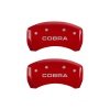 MGP Rear set 2 Caliper Covers Engraved Rear Cobra Red finish silver ch thumbnail 7