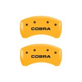 MGP Rear set 2 Caliper Covers Engraved Rear Cobra Yellow finish black ch thumbnail 2