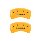 MGP Rear set 2 Caliper Covers Engraved Rear Cobra Yellow finish black ch thumbnail 4