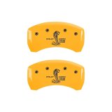 MGP Rear set 2 Caliper Covers Engraved Rear GT500 Shelby & Cobra Yellow finish black ch thumbnail 2