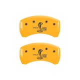 MGP Rear set 2 Caliper Covers Engraved Rear GT500 Shelby & Cobra Yellow finish black ch thumbnail 4