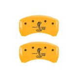 MGP Rear set 2 Caliper Covers Engraved Rear GT500 Shelby & Cobra Yellow finish black ch thumbnail 6
