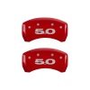 MGP Rear set 2 Caliper Covers Engraved Rear 50 Red finish silver ch thumbnail 7