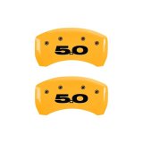 MGP Rear set 2 Caliper Covers Engraved Rear 50 Yellow finish black ch thumbnail 2