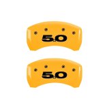 MGP Rear set 2 Caliper Covers Engraved Rear 50 Yellow finish black ch thumbnail 3