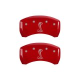 MGP Rear set 2 Caliper Covers Engraved Rear Tiffany Snake Red finish silver ch thumbnail 2